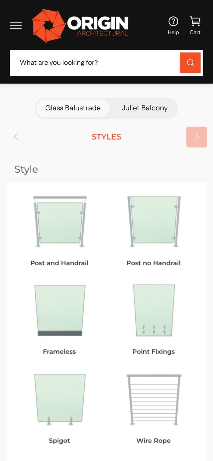 Origin Architectural on mobile
