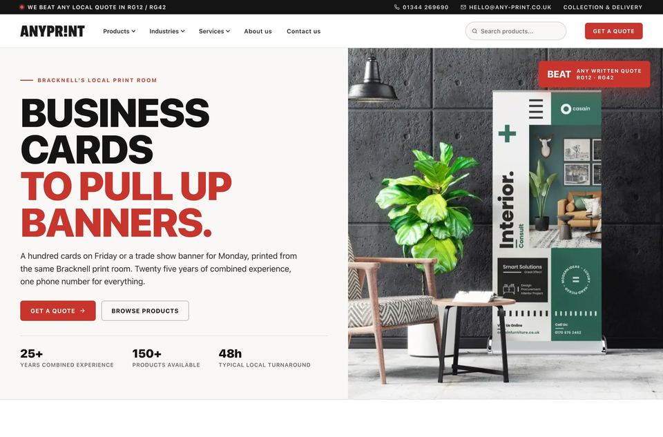 ANYPRINT website by Webgro