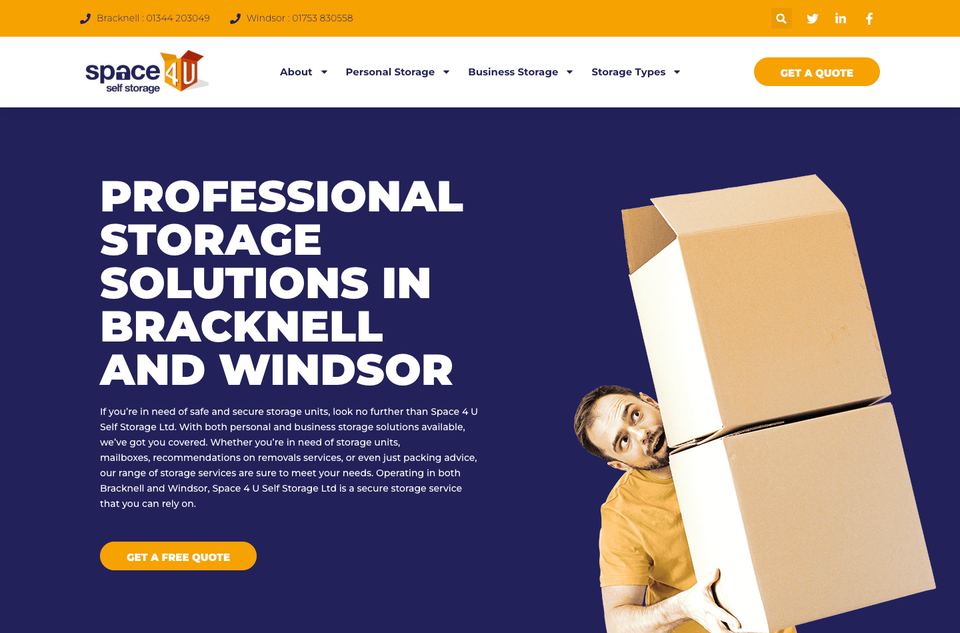 Space 4 U Self Storage website by Webgro