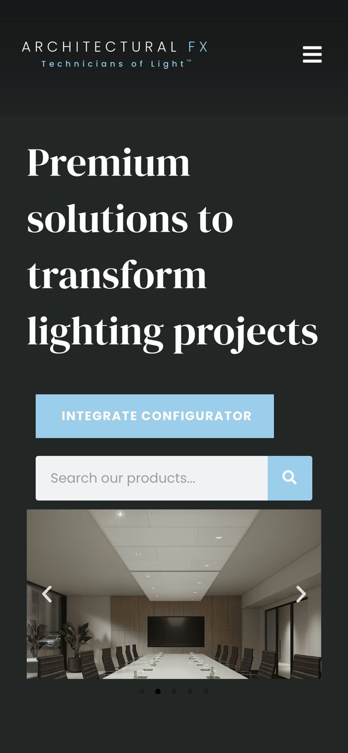 Architectural FX homepage on a phone