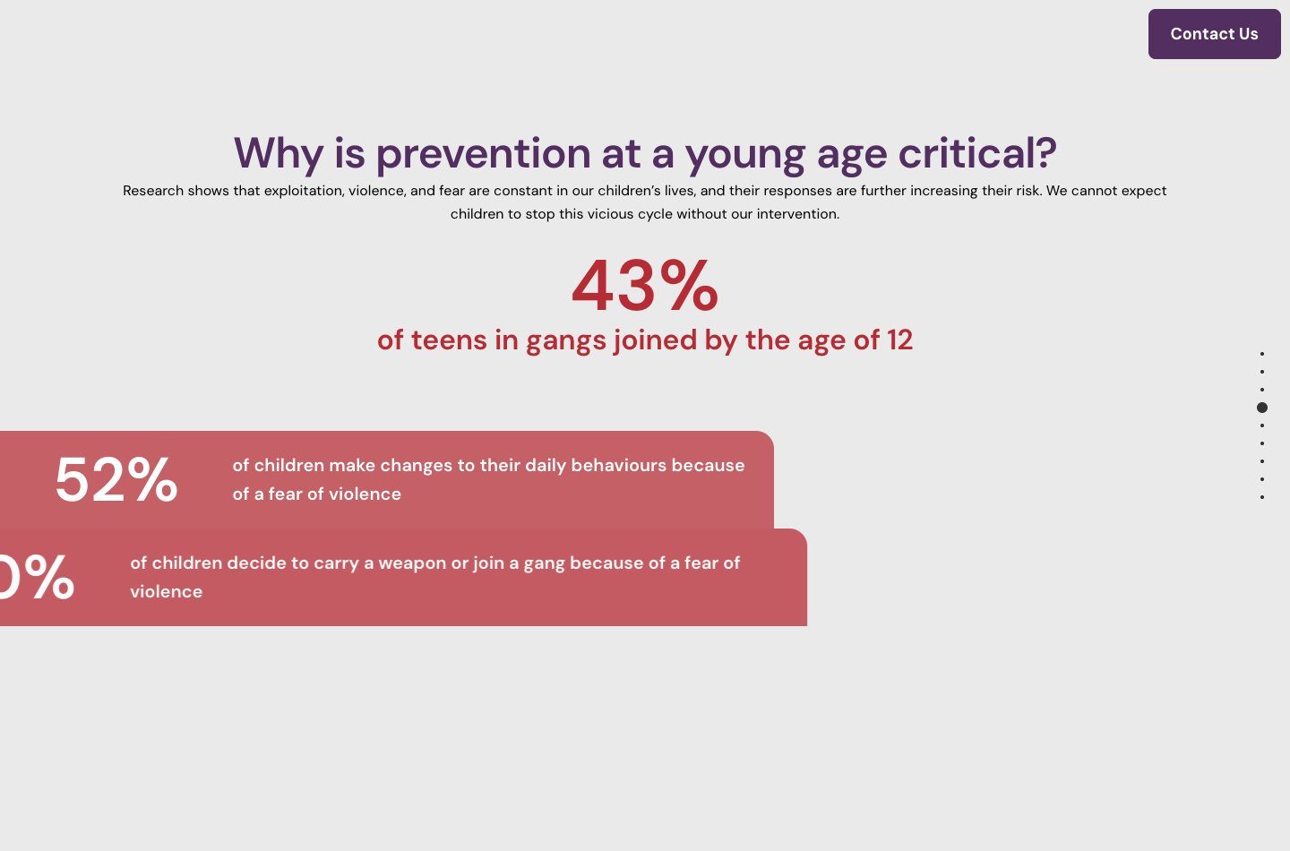 JBVC Foundation section on why early prevention matters
