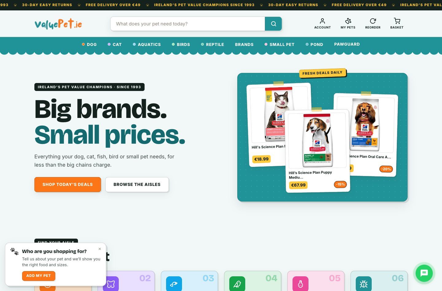 ValuePet homepage